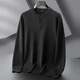 AX Armani broken code 2026 fashionable pullover Henry collar sweater men's large size bottoming shirt fat man loose casual autumn black XL