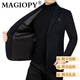 MAGIOPY роскошный брендовый костюм высокого класса, мужская куртка 2025, весенне-осенняя деловая повседневная облегающая куртка для папы молодого и среднего возраста, бордовый XL