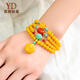 Italian beeswax bracelet for women 108 rosary beads multi-circle bracelet chicken oil yellow safety buckle temperament fashionable hand jewelry 6mm flawless chicken oil yellow (with certificate)