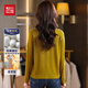 Red bean mulberry silk wool sweater women's knitted cardigan short loose fragrance style bottoming top round neck sweater jacket