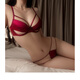 Victoria's Style Sexy Secret Sexy Plus Size Underwear Women's Thin Push-Up Big Breasts Show Small Zodiac Year Red Bra Set Gift Red Set 75E 34