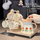 Xibaisheng housewarming gift practical high-end gift tea set home living room drinking cup wedding teapot tea cup complete set gift box tea set 8 pieces 1908