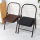 He Jiagong thickened folding chair Yoga assistive device Pilates multifunctional PU surface auxiliary folding yoga stool 22 round yoga folding chair - single beam black