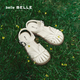 Belle Girls' Shoes Holiday Style Roman Sandals Shopping Mall Same Style Hollow Casual Sandals 15000B75 Beige 28
