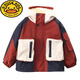 G.DUCKKIDS Boys Korean Style Jacket Plus Velvet Thickened Jacket Spring Autumn Winter 2025 New Trendy Baby Pie Jacket Cotton Jacket Red Spliced Cotton Jacket 130 Recommended height 120 cm