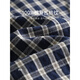 Mohan Yimei French women's shirt tops commuting shirt 25 autumn high-end hot style waist-cut workplace women's wear navy plaid color 2XL