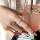 Crushed ice ring index finger ring for men and women, niche light luxury couple ring, female model
