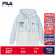 FILA Children's Sun Protection Clothing 2025 Autumn New Boys Loose Hooded Woven Jacket Full Print One-ZA 120
