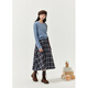 Zihan (ZIHAN) Zihan blue plaid suspender dress wool pullover sweater two-piece suit for women 2025 winter new style blue plaid M