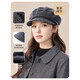 Jiumu beret women's autumn and winter warm and retro all-match octagonal hat British face-showing little newsboy painter hat dark gray M One size fits all - 58c