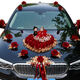Yusenyi Wedding Car Decoration Full Set Front Flower Bridal Wedding Arrangement Creative Red Simulation Flower Fleet Red Wedding Dress Doll Front Flower Package Suction Cup