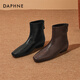 Daphne Short Boots Women's Low Heel Ankle Boots 2025 New Versatile Autumn British Style Autumn and Winter Women's Boots Brown 38 (240mm) Standard Size