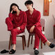 LangSha Couple Pajamas Men and Women Pure Cotton Long Sleeve Wedding New Year's Year Red Festive New 2025 Spring and Autumn Home Clothing Forever XL Women's Style