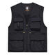 MKFZ multi-pocket vest men's workwear loose fishing photography director media work clothes vest with printed logo black 8899 S