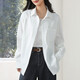 The same brand of women's tops and shirts for women 2025 new loose casual long-sleeved shirts, jackets, shirts, white M recommended (120-140 Jin Jin equals 0.5 kg) loose version