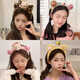 Cookie Biscuit Face Washing Headband Women 2025 New Plush Pressed Hair Headband Cute Hair Clip Anti-Slip Hair Bundle Headgear Leopard Print KT Plush Cat Ears Face Washing Headband