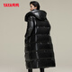 YAYA down jacket women's winter hooded thickened fashionable simple atmospheric casual loose long coat