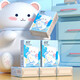 Cute pet series blue bleached handkerchief paper 4 layers thickened wettable water small pack tissue paper portable napkin 4 layers 6 pieces * 30 pack 4 layers thick