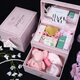 Wedding souvenirs, bridesmaid gifts, birthday gifts, return gift boxes for sisters, high-end niche high-end practical gifts 5. Pink Lovers pink velvet double-layer gift box 21.5x15.5x16cm