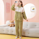FENTENG women's pajamas double-sided Nanfu foam autumn and winter thickened velvet sports style stand-up collar outer wear women's home wear set