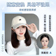 Hat wig wig hat one-piece women's summer fashion little fox wool roll baseball hat with wig off-white hat micro buckle light brown + care set short hair