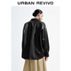 UR show same style 2026 spring new women's modern PU loose blouse shirt UWM250120 black S