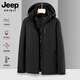 JEEP SPIRIT Jeep Outdoor Three-in-One Jacket Men's Removable Liner Jacket Windproof Spring Season Mountaineering Suit Men's - Black Three-in-One 2XL