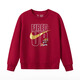 NIKE Nike Girls' Velvet Sweater Set Winter 2025 New Boys' Sports Cotton Two-piece Set Children's Long Sleeve College Red 2245 Autumn and Winter Velvet Style High Weight 150/M Recommended Height 140-152cm