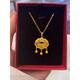 Yuying Lao Phoenix 24K longevity lock pendant 5G gold bell imitation gold safety lock necklace female 999 pure gold lock