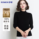 Romon 100% sheep wool basic half turtleneck woolen sweater, warm and comfortable autumn and winter base layer top for women