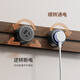 Electrician's movable track socket retro wood grain expansion strip kitchen sideboard expansion multi-hole plug strip with master control switch wood grain 30cm + 2 five holes with LED lights straight