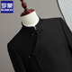 ROMON Chinese Style Stand Collar Suit Men's Suit Business Casual Versatile Fashion Banquet Button Dress Groom Wedding Suit Black (Single-piece Suit) XL (125-140Jin Jin equals 0.5kg)