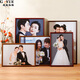 Hong Kong-Vietnam Chinese-style round solid wood wedding photo frame for wall hanging, high-end developed photos made into family portraits, empty frame customization, 1530 red rosewood color (right angle), 20 inches, inner frame 40.6*50.8 cm, wall hanging