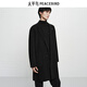 PEACEBIRD Men's Shopping Mall Same Style Warm Wool Woolen Coat Winter Mid-Length Coat B1AAF4206 Black 1 M