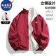 NASA MARVEL Jacket Men's Jacket Spring and Autumn Zodiac Year Stand Collar Reversible Loose Casual Top Black M