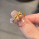 Andralyn wedding engagement ring sand gold bow fugitive princess new bamboo index finger ring niche high-end open ring bow bamboo ring