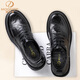 Moned luxury high-end brand business casual leather shoes for men British style fashion men's shoes round toe trend versatile shoes for men black 40