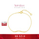 Chow Tai Fook SOINLOVE minimalist 18K gold ripple bracelet ins style commuting personality exquisite smile bracelet for women VE157 about 15cm