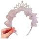 Children's Super Fairy Princess Crown Hairband Sweet and Cute Baby Birthday Crown Gauze Headband Hairpin Girls Hair Accessories 04 Purple Crown