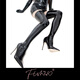 Sexy and interesting anime cosplay mirror glossy high-elastic latex patent leather over-the-knee thigh socks stockings black S