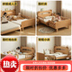 Genji Muyu solid wood children's guardrail bed for boys and girls multi-functional storage bed with light cartoon bear single bed children's bed 1*2m (excluding pad)