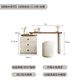 Shengjiang Liangcai dressing table cream style 2025 new solid wood painted drawer cabinet integrated bedroom bedside table modern simple storage cabinet walnut handle three drawer cabinet + 1 meter dressing table + stool E0 grade solid wood multi-layer board