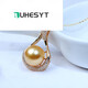 BuhesytS925 silver sea water South Sea gold bead pendant single gold bead necklace for girlfriend, mother-in-law, mother S925 silver south 11-12mm