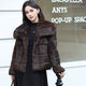 Gu Bing Rex Rabbit Fur Short Jacket for Women Navy Collar Design Temperament Socialite Winter New Product Simple and Trendy Brown M Recommended Weight 90/110 Jin Jin is equal to 0.5 kg