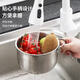 Kitchen sink stainless steel drain basket can be hung to wash vegetables and fruits, chopsticks and spoon basket to filter food residue and tea leaves, sink hanging drain rack, 1 pack