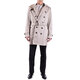 BURBERRY solid color double-breasted mid-length long-sleeved windbreaker for men Gray Gray L