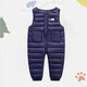Children's down cotton overalls for boys and girls cotton pants open 1-2 years old 3 baby jumpsuit winter thickened outer wear pink 90