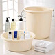 Household solid color laundry thickened water storage bucket student plastic bucket set dormitory bath universal simple storage bucket green BW2055 youth basin