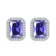 925 square diamond zircon gemstone earrings rectangular crystal earrings jewelry earrings high quality wholesale tanzanite blue December 925 silver