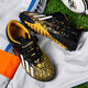 Children's football shoes Velcro breathable training shoes TF broken nails Boys Falcon 25 lawn competition special 6199 black gold 33